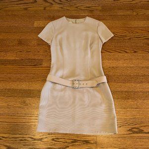 Bebe Beige Mini Dress with Hip Belt, Size 6